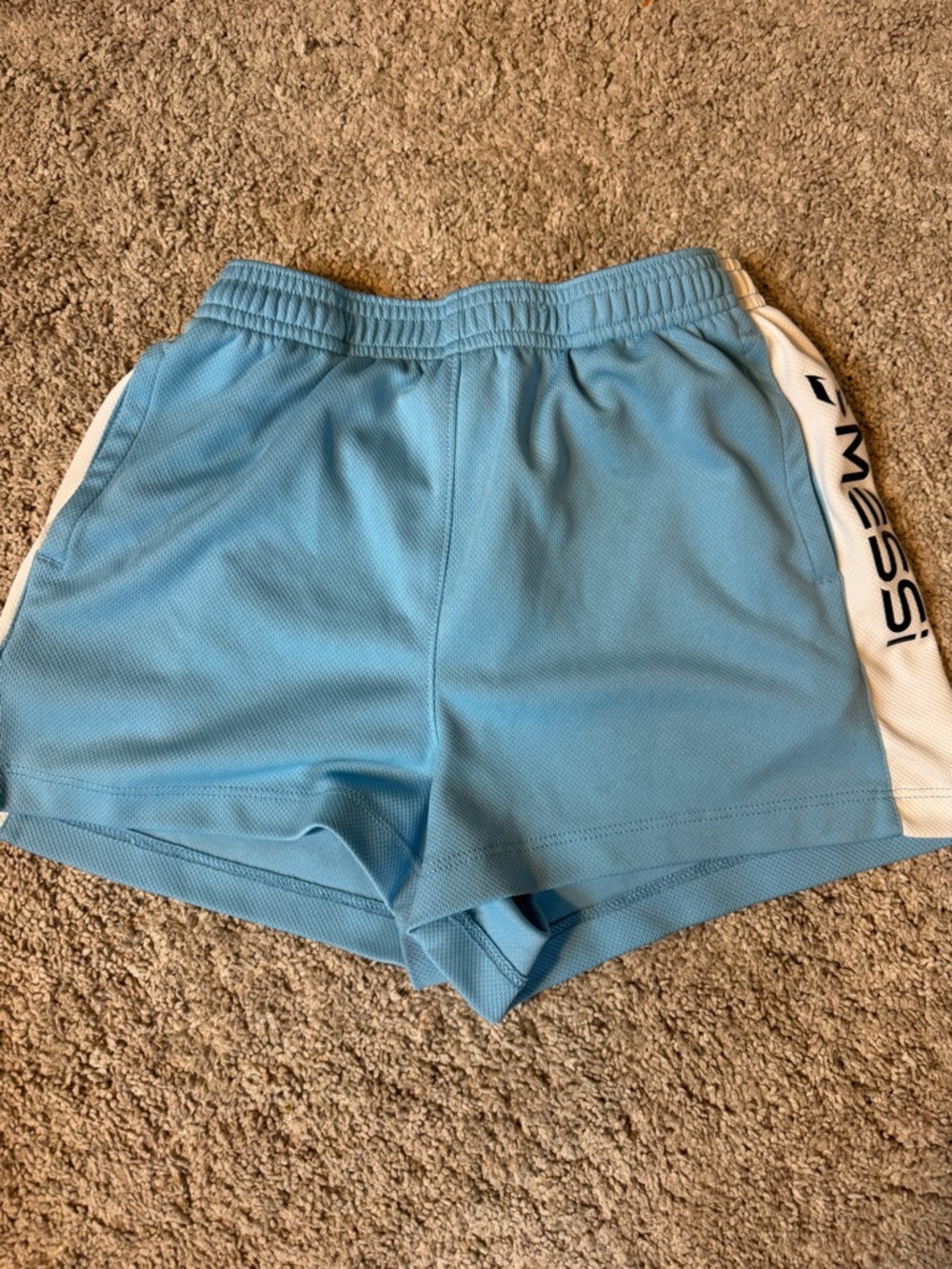 Messi Light Blue Kids' Athletic Shorts Size 6/6x